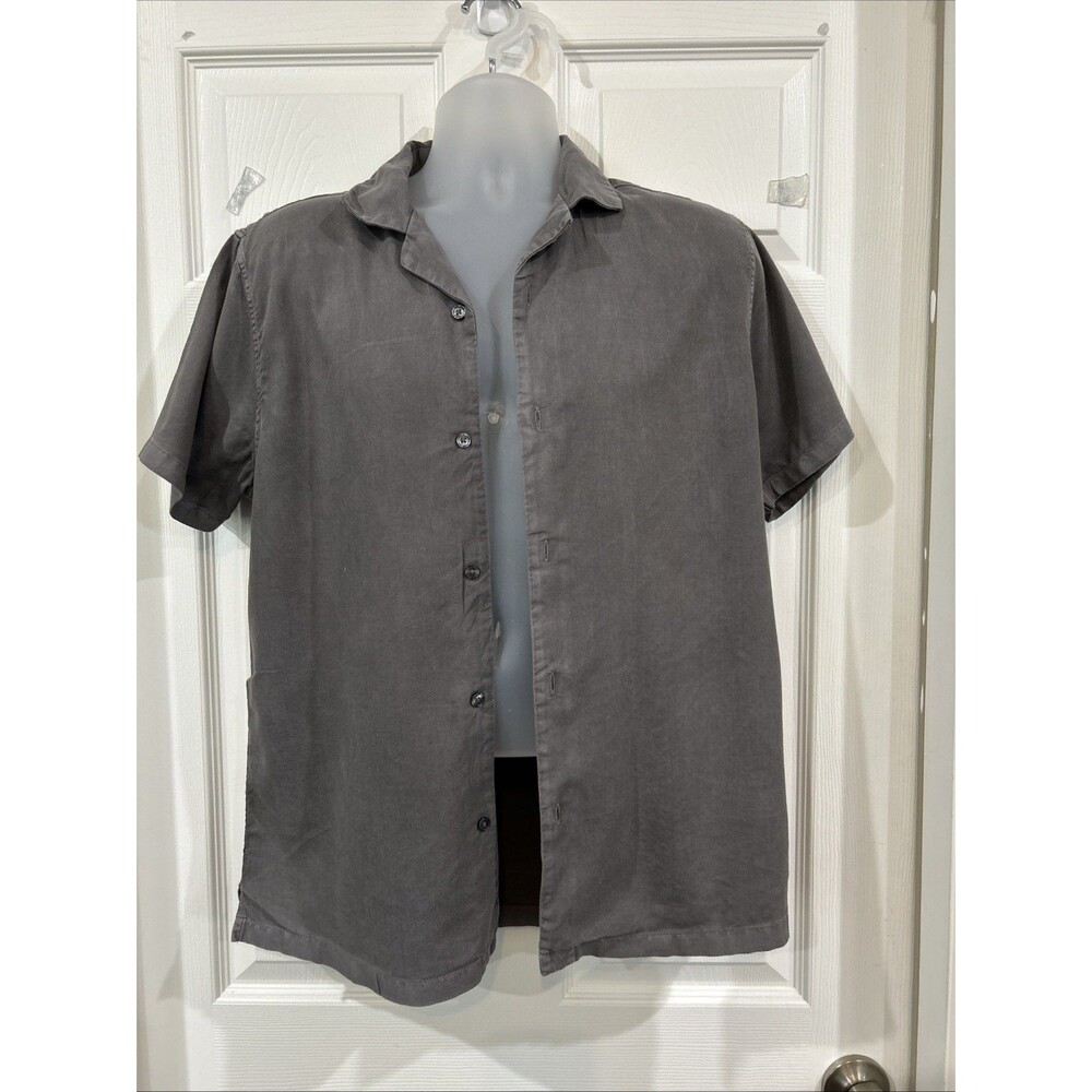 Abercrombie & Fitch Camp Bowling Style Casual Shirt Gray Solid Men's M